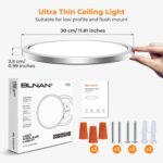 BLNAN LED Flush Mount Ceiling Light Fixture, Super Slim 12 Inch 24W LED Ceiling Light, 3000K/4000K/5000K Selectable Ceiling Lamp - Round Flat Ceiling Lights Flush Mount for Kitchen Bathroom Shower - Image 8