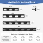 24-Inch 3-Light LED Modern Black Bathroom Vanity Light Fixtures Over Mirror, Bathroom Lighting Fixtures with Cool White 6000K, Vanity Wall Lights for Bath Restroom Powder Room - Image 4