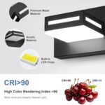 24-Inch 3-Light LED Modern Black Bathroom Vanity Light Fixtures Over Mirror, Bathroom Lighting Fixtures with Cool White 6000K, Vanity Wall Lights for Bath Restroom Powder Room - Image 6