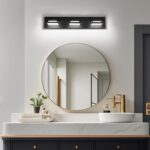 24-Inch 3-Light LED Modern Black Bathroom Vanity Light Fixtures Over Mirror, Bathroom Lighting Fixtures with Cool White 6000K, Vanity Wall Lights for Bath Restroom Powder Room - Image 9