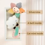 Kitten Chew Toys for Teething with Catnip – 3Pcs Bite Resistant Plush Cat Toys (Strawberry, Cloud Bell, Sunflower Stick) - Image 6