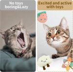 Kitten Chew Toys for Teething with Catnip – 3Pcs Bite Resistant Plush Cat Toys (Strawberry, Cloud Bell, Sunflower Stick) - Image 9