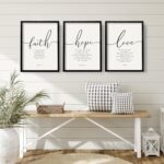 Houmury Set of 3 Framed Farmhouse Bible Verses Wall Decor Sign 11”x14” Christian Faith Scripture Wall Art for Home Living Room Bedroom Wall Decor (11"x14" Black) - Image 3