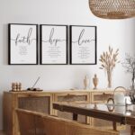 Houmury Set of 3 Framed Farmhouse Bible Verses Wall Decor Sign 11”x14” Christian Faith Scripture Wall Art for Home Living Room Bedroom Wall Decor (11"x14" Black) - Image 5