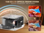 E1 Pro Netflix-Certified Smart Projector, 550 ANSI Lumens, WiFi Bluetooth, Auto Focus & Keystone, Native 1080P & 4K Support, Full-Sealed Optical Engine, Portable Home Theater for Indoor/Outdoor - Image 7