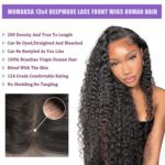 Deep Wave Lace Front Wigs Human Hair 13x4 HD Transparent Human Hair Lace Front Wigs for Women 200 Density Wet and Wave Lace Frontal Wigs 24 Inch Curly Lace Frontal Wig with Baby Hair - Image 5