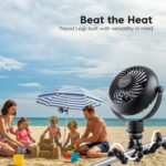 IRIS USA WOOZOO 3.5" Cordless Portable Personal Fan with Flexible Tripod Stand, 10-Hour Runtime, 360° Tilt, 3 Speeds, LED Light, Mosquito Repellent Tray, USB-C Charging, for Indoor/Outdoor Use, Black - Image 10