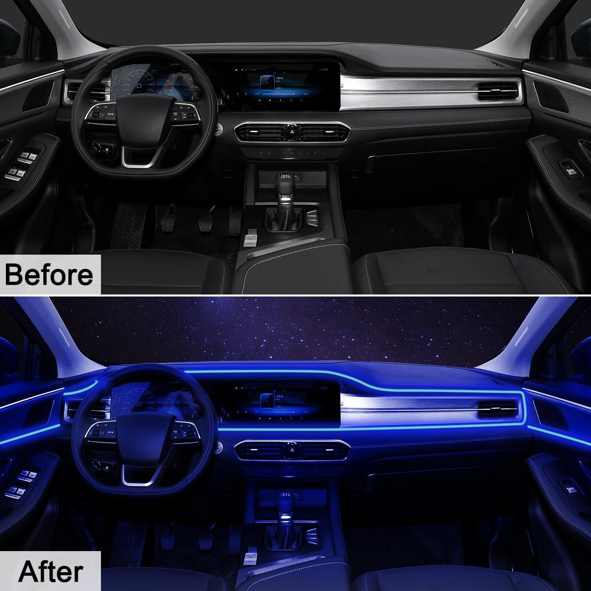 Interior Car LED Strip Lights APP Control, 5 in 1 RGB 16 Million Colors Ambient Lighting Kit with 236 inches Fiber Optic, Music Mode Inside Car Lighting Decorations - Image 9