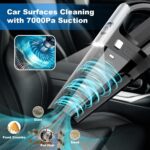 Car Vacuum, Portable Vacuum Cleaner with Powerful 7000PA Suction, DC 12V Power 16.4Ft Cord Wired Vacuum Cleaner, LED Light, Car Accessories for Men/Women - Image 3