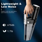 Car Vacuum, Portable Vacuum Cleaner with Powerful 7000PA Suction, DC 12V Power 16.4Ft Cord Wired Vacuum Cleaner, LED Light, Car Accessories for Men/Women - Image 7