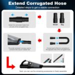 Car Vacuum, Portable Vacuum Cleaner with Powerful 7000PA Suction, DC 12V Power 16.4Ft Cord Wired Vacuum Cleaner, LED Light, Car Accessories for Men/Women - Image 8
