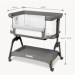 Papablic Baby Bassinet, Bedside Bassinet for Baby with Four-Sided Breathable Mesh & Soft Mattress, Adjustable Bassinet Bedside Sleeper with Storage Basket and Wheels, Easy to Assemble, Gray - Image 9