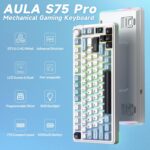 AULA S75 PRO Wireless Mechanical Keyboard with Screen&Knob, 75% Hot Swappable Gaming Keyboard with Pre-lubed Switches, RGB Backlit, PBT Keycaps Creamy Sounding Pc Gaming Keyboards - Image 3
