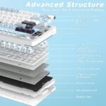 AULA S75 PRO Wireless Mechanical Keyboard with Screen&Knob, 75% Hot Swappable Gaming Keyboard with Pre-lubed Switches, RGB Backlit, PBT Keycaps Creamy Sounding Pc Gaming Keyboards - Image 8