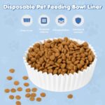 600 Pcs Disposable Pet Feeding Bowls Liner Bulk, White Paper Cat Food Bowls Small Paper Dish Liner for Small Dogs Cats Dish Wet Food Feeding Station, 4 x 1.2 Inch - Image 7