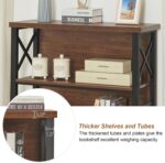 HOMBAZAAR Book Shelf,3 Tier Small Bookshelf with Metal Frame and Backboard,Rustic Brown Deep Bookcase with Engineered Wood Shelves,Short Shelf Bookcase for Living Room,Bedroom and Office - Image 7