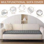 Smiry Couch Cover for Dogs Washable, Non Slip Fuzzy Pet Couch Covers for 3 Cushion Sofa Pet Friendly, Thick Soft Sofa Slipcovers Cushion Protector (Dark Grey, 27.6" x 59") - Image 3