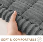 Smiry Couch Cover for Dogs Washable, Non Slip Fuzzy Pet Couch Covers for 3 Cushion Sofa Pet Friendly, Thick Soft Sofa Slipcovers Cushion Protector (Dark Grey, 27.6" x 59") - Image 5