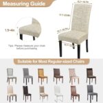 SearchI Dining Room Chair Covers Set of 4, Stretch Printed Floral Parsons Chair Slipcovers Removable Washable Kitchen Chair Protector Cover for Dining Room, Hotel, Ceremony (Beige Textured Grid) - Image 7