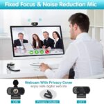 Webcam HD 1080p ,Live Streaming HD Camera with Stereo Microphone, PC Desktop or Laptop USB Webcam with 110 Degree View Angle, for Switch 2,Video Calling, Recording, Conferencing, Streaming, Gaming - Image 8