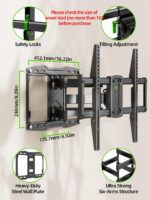 USX Mount Full Motion TV Wall Mount for 42-85 inch, TV Mount Swivel and Tilt,Wall Mount Bracket with Dual Articulating Arms Up to 132lbs, VESA 600x400mm, Max 16" Wood Studs, UL Listed XML019 - Image 5