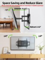 USX Mount Full Motion TV Wall Mount for 42-85 inch, TV Mount Swivel and Tilt,Wall Mount Bracket with Dual Articulating Arms Up to 132lbs, VESA 600x400mm, Max 16" Wood Studs, UL Listed XML019 - Image 6