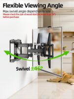 USX Mount Full Motion TV Wall Mount for 42-85 inch, TV Mount Swivel and Tilt,Wall Mount Bracket with Dual Articulating Arms Up to 132lbs, VESA 600x400mm, Max 16" Wood Studs, UL Listed XML019 - Image 7
