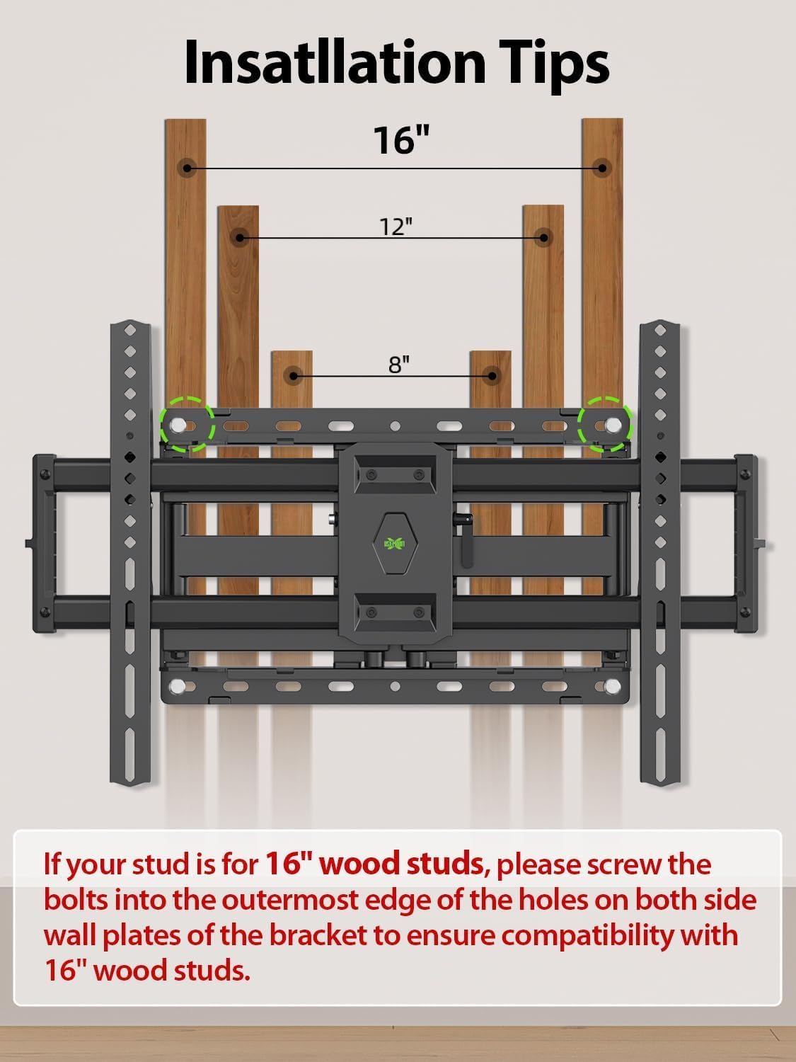 USX Mount Full Motion TV Wall Mount for 42-85 inch, TV Mount Swivel and Tilt,Wall Mount Bracket with Dual Articulating Arms Up to 132lbs, VESA 600x400mm, Max 16" Wood Studs, UL Listed XML019 - Image 8