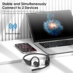 Open Ear Headphones with Mic, Bluetooth Headset with Microphone, Dual Connect Bluetooth 5.3 with AI Noise Cancelling Mic & Mute Function, Wireless Headset for Work, Sports, Drive - Image 6