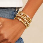 M MOOHAM Gold Beaded Bracelets for Women - 14k Real Gold Plated Beaded Pearl Bracelet Set Stack for Women Trendy Non Tarnisn, Adjustable Stretch Bracelet Jewelry Gifts for Teen Girls Women - Image 3