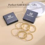 M MOOHAM Gold Beaded Bracelets for Women - 14k Real Gold Plated Beaded Pearl Bracelet Set Stack for Women Trendy Non Tarnisn, Adjustable Stretch Bracelet Jewelry Gifts for Teen Girls Women - Image 7