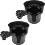 JOYTUTUS Wheelchair Cup Holder 2 Pack, 2-in-1 Walker Cup Holder with 6.4'' Storage Box, Drink Holder for Bottle with Handle, Fit for Wheelchair, Walker, Rollator, Stroller, Camper, Golf cart (Large) - Image 3