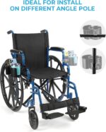 JOYTUTUS Wheelchair Cup Holder 2 Pack, 2-in-1 Walker Cup Holder with 6.4'' Storage Box, Drink Holder for Bottle with Handle, Fit for Wheelchair, Walker, Rollator, Stroller, Camper, Golf cart (Large) - Image 4