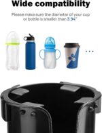 JOYTUTUS Wheelchair Cup Holder 2 Pack, 2-in-1 Walker Cup Holder with 6.4'' Storage Box, Drink Holder for Bottle with Handle, Fit for Wheelchair, Walker, Rollator, Stroller, Camper, Golf cart (Large) - Image 5