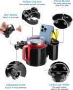 JOYTUTUS Wheelchair Cup Holder 2 Pack, 2-in-1 Walker Cup Holder with 6.4'' Storage Box, Drink Holder for Bottle with Handle, Fit for Wheelchair, Walker, Rollator, Stroller, Camper, Golf cart (Large) - Image 7