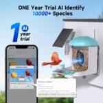 Bird Feeder with Camera, Smart Bird Feeder with Camera 1 Year Trial AI Identify Birds Species with 3W Solar Panel HD Live Video Birds House with Cam 2L Capacity Gift for Men Women - Image 3