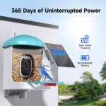 Bird Feeder with Camera, Smart Bird Feeder with Camera 1 Year Trial AI Identify Birds Species with 3W Solar Panel HD Live Video Birds House with Cam 2L Capacity Gift for Men Women - Image 6
