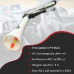 HI-TECH Vortex II Air Cleaning Gun – Pro Auto Detailing Tool for Deep Cleaning Interiors & Exteriors – Uses Air Compressor – Blasts Dust, Dirt & Grime Fast - Image 5