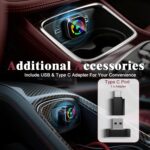 Wireless CarPlay Adapter for iPhone, 2025 Upgraded Wired to Wireless for Apple CarPlay, Mini USB Design Car Play Adapter with Type-C Extension, Plug and Play, Stable Connection & No Latency - Image 10