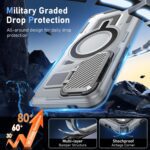 ATUMP Magnetic for Samsung S25 Case | S24 Case with Camera Cover Stand [2 Pack HD Screen Protector], |Compatible with-MagSafe| Military Grade Protective Cover for Galaxy S24 / S25, Gray - Image 5