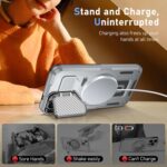 ATUMP Magnetic for Samsung S25 Case | S24 Case with Camera Cover Stand [2 Pack HD Screen Protector], |Compatible with-MagSafe| Military Grade Protective Cover for Galaxy S24 / S25, Gray - Image 7