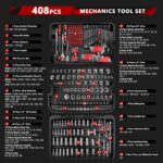 KingTool 408-Piece Mechanic Tool Set - Socket Set with Heavy Duty Tool Box Storage Case for Home, Automotive, Bike Projects - Image 3