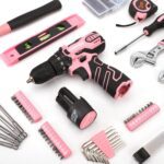 COMOWARE 12V Pink Cordless Drill Home Tool Kit, Pink Drill Set for Women, Lady's Home Repairing Tool Kit Hand Tool Set for DIY Large-Capacity Tool Storage Bag Included - Image 9
