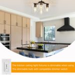 Kitchen Lighting Fixtures Ceiling, Black Semi Flush Mount Ceiling Light, 4 Light Kitchen Light Fixtures Cieling Lights with Clear Glass Shade for Bedroom Foyer Farmhouse Hallway - Image 7