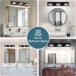 LED Modern Bathroom Vanity Light Fixtures 3-Light 5CCT Dimmable Matte Black Vanity Lights for Bathroom Lighting Fixtures Over Mirror, with 350° Rotatable Acrylic Heads, 22-inch - Image 3