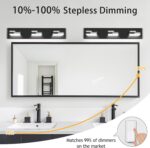 LED Modern Bathroom Vanity Light Fixtures 3-Light 5CCT Dimmable Matte Black Vanity Lights for Bathroom Lighting Fixtures Over Mirror, with 350° Rotatable Acrylic Heads, 22-inch - Image 5