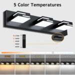 LED Modern Bathroom Vanity Light Fixtures 3-Light 5CCT Dimmable Matte Black Vanity Lights for Bathroom Lighting Fixtures Over Mirror, with 350° Rotatable Acrylic Heads, 22-inch - Image 6