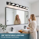 LED Modern Bathroom Vanity Light Fixtures 3-Light 5CCT Dimmable Matte Black Vanity Lights for Bathroom Lighting Fixtures Over Mirror, with 350° Rotatable Acrylic Heads, 22-inch - Image 7