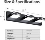 LED Modern Bathroom Vanity Light Fixtures 3-Light 5CCT Dimmable Matte Black Vanity Lights for Bathroom Lighting Fixtures Over Mirror, with 350° Rotatable Acrylic Heads, 22-inch - Image 8