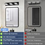 LED Modern Bathroom Vanity Light Fixtures 3-Light 5CCT Dimmable Matte Black Vanity Lights for Bathroom Lighting Fixtures Over Mirror, with 350° Rotatable Acrylic Heads, 22-inch - Image 9